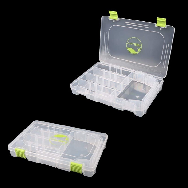 YVLEEN Fishing Tackle Boxes - 3600 3700 Tackle Box Plastic Storage Organizer Box with Removable Dividers - 2packs/4packs Tackle Trays - Included 2pcs of Extra Clip - Image 2